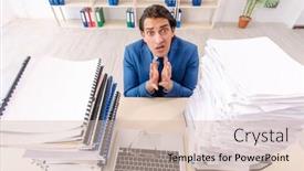  Presentation with unhappy - Amazing PPT theme having young-handsome-businessman-unhappy backdrop and a soft green colored foreground