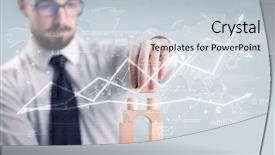  Presentation with wooden building blocks - Beautiful PPT layouts featuring young handsome businessman using wooden backdrop and a  colored foreground