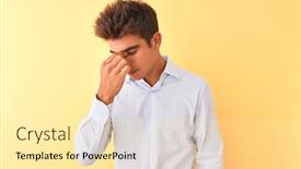  Presentation with modern eye glasses on yellow - Cool new presentation with young-handsome-businessman-wearing-elegant backdrop and a blonde colored foreground