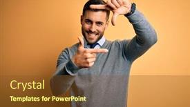  Presentation with elegant - Presentation featuring young-handsome-businessman-wearing-elegant background and a tawny brown colored foreground