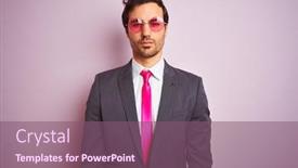  Presentation with pink simple - Amazing presentation theme having young handsome businessman wearing suit and sunglasses over isolated pink background with serious expression on face simple and natural looking at the camera backdrop and a violet colored foreground