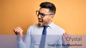  Presentation with tie - PPT layouts having young-handsome-businessman-wearing-tie background and a light blue colored foreground
