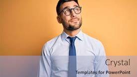  Presentation with tie - Audience pleasing theme consisting of young-handsome-businessman-wearing-tie backdrop and a light blue colored foreground