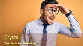  Presentation with far away - PPT theme having young-handsome-businessman-wearing-tie background and a red colored foreground