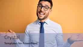  Presentation with comparison - Slide set featuring young-handsome-businessman-wearing-tie background and a light blue colored foreground