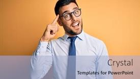  Presentation with great idea - Audience pleasing PPT layouts consisting of young-handsome-businessman-wearing-tie backdrop and a light blue colored foreground