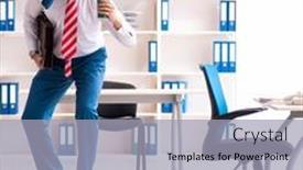  Presentation with office - Presentation enhanced with young-handsome-businessman-with-longboard background and a  colored foreground