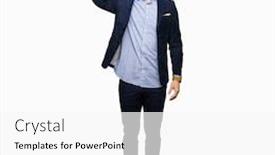  Presentation with bussines - Presentation design featuring young handsome bussines man doing ok gesture with hand smiling eye looking through fingers with happy face background and a white colored foreground