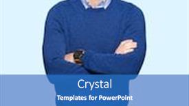  Presentation with bussines - PPT theme with young handsome bussines man happy face smiling with crossed arms looking at the camera positive person background and a teal colored foreground