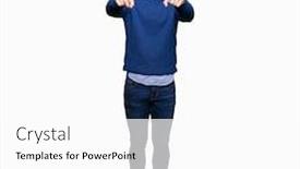  Presentation with bussines - Presentation design consisting of young handsome bussines man pointing to you and the camera with fingers smiling positive and cheerful background and a white colored foreground