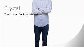  Presentation with bussines - Slides featuring young-handsome-bussines-man-skeptic background and a white colored foreground