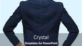  Presentation with bussines - Amazing slide set having young handsome bussines man standing backwards looking away with arms on body backdrop and a wine colored foreground