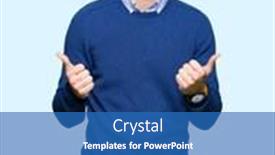  Presentation with bussines - Presentation design consisting of young handsome bussines man success sign doing positive gesture with hand thumbs up smiling and happy looking at the camera with cheerful expression winner gesture background and a teal colored foreground