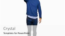  Presentation with bussines - Slide set having young handsome bussines man surprised with hand on head for mistake remember error forgot bad memory concept background and a white colored foreground