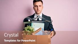  Presentation with young business man - Cool new PPT layouts with young-handsome-caucasian-business-man backdrop and a coral colored foreground