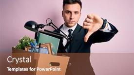  Presentation with unemployment - Colorful PPT theme enhanced with young-handsome-caucasian-business-man backdrop and a red colored foreground