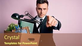  Presentation with unemployment - Beautiful slide deck featuring young-handsome-caucasian-business-man backdrop and a tawny brown colored foreground