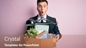  Presentation with unemployment - Audience pleasing slide deck consisting of young-handsome-caucasian-business-man backdrop and a coral colored foreground