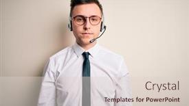  Presentation with simple business - Presentation theme consisting of young-handsome-caucasian-business-man background and a lemonade colored foreground