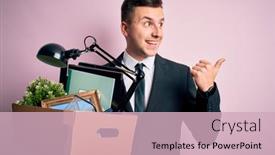  Presentation with unemployment - Amazing theme having young-handsome-caucasian-business-man backdrop and a soft green colored foreground