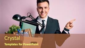  Presentation with young business man - Cool new slide set with young-handsome-caucasian-business-man backdrop and a red colored foreground