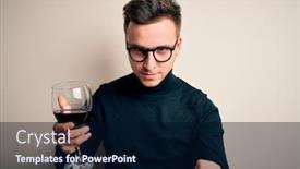  Presentation with alcoholic - PPT layouts enhanced with young-handsome-caucasian-man-drinking background and a navy blue colored foreground