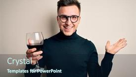  Presentation with alcoholic - PPT layouts with young-handsome-caucasian-man-drinking background and a navy blue colored foreground