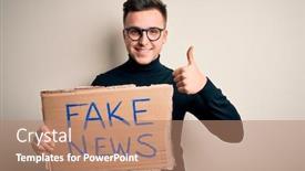 Presentation with protest - Presentation theme consisting of young-handsome-caucasian-man-holding background and a coral colored foreground