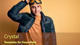  Presentation with winter weather - Cool new PPT layouts with young-handsome-caucasian-man-wearing backdrop and a tawny brown colored foreground