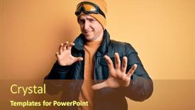  Presentation with winter weather - Amazing presentation design having young-handsome-caucasian-man-wearing backdrop and a tawny brown colored foreground