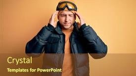  Presentation with winter weather - PPT theme with young-handsome-caucasian-man-wearing background and a tawny brown colored foreground