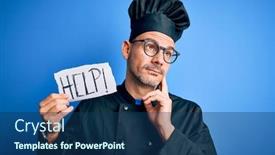  Presentation with overworked - Amazing theme having young-handsome-chef-man-overworked backdrop and a ocean colored foreground