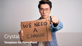  Presentation with poster - Audience pleasing PPT layouts consisting of young-handsome-chinese-activist-man backdrop and a tawny brown colored foreground