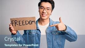  Presentation with chinese - Beautiful presentation design featuring young-handsome-chinese-activist-man backdrop and a ocean colored foreground