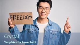  Presentation with chinese - Slide set having young-handsome-chinese-activist-man background and a ocean colored foreground