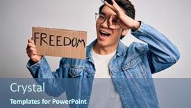  Presentation with poster - Theme with young-handsome-chinese-activist-man background and a ocean colored foreground