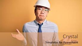  Presentation with chinese - Cool new slides with young-handsome-chinese-architect-man backdrop and a yellow colored foreground