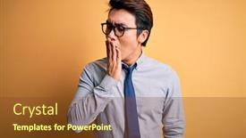  Presentation with chinese - PPT layouts having young-handsome-chinese-businessman-wearing background and a tawny brown colored foreground