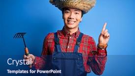  Presentation with chinese chinese - Presentation theme featuring young-handsome-chinese-farmer-man background and a navy blue colored foreground