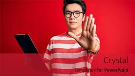  Presentation with inspector - Cool new theme with young-handsome-chinese-inspector-man backdrop and a red colored foreground