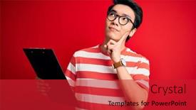 Presentation with inspector - Theme with young-handsome-chinese-inspector-man background and a red colored foreground