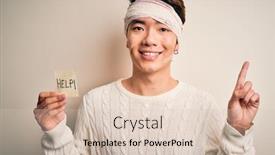  Presentation with accident - Presentation theme having young-handsome-chinese-man-injured background and a lemonade colored foreground