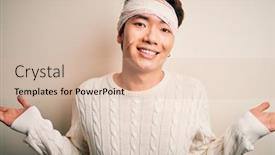  Presentation with accident - Audience pleasing theme consisting of young-handsome-chinese-man-injured backdrop and a lemonade colored foreground