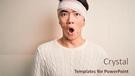  Presentation with accident - Beautiful slide deck featuring young-handsome-chinese-man-injured backdrop and a lemonade colored foreground