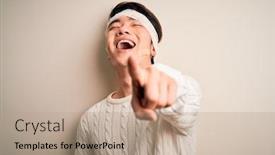  Presentation with accident - PPT layouts enhanced with young-handsome-chinese-man-injured background and a coral colored foreground