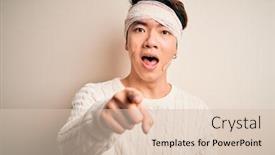  Presentation with accident - Theme consisting of young-handsome-chinese-man-injured background and a lemonade colored foreground