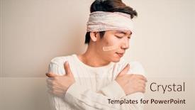  Presentation with confident love - Colorful presentation design enhanced with young-handsome-chinese-man-injured backdrop and a lemonade colored foreground