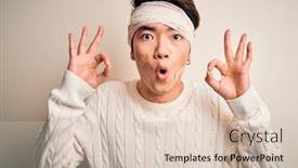  Presentation with chinese chinese - PPT theme featuring young-handsome-chinese-man-injured background and a lemonade colored foreground