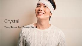  Presentation with chinese chinese - Beautiful presentation theme featuring young-handsome-chinese-man-injured backdrop and a lemonade colored foreground