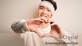  Presentation with romantic love - Presentation having young-handsome-chinese-man-injured background and a lemonade colored foreground